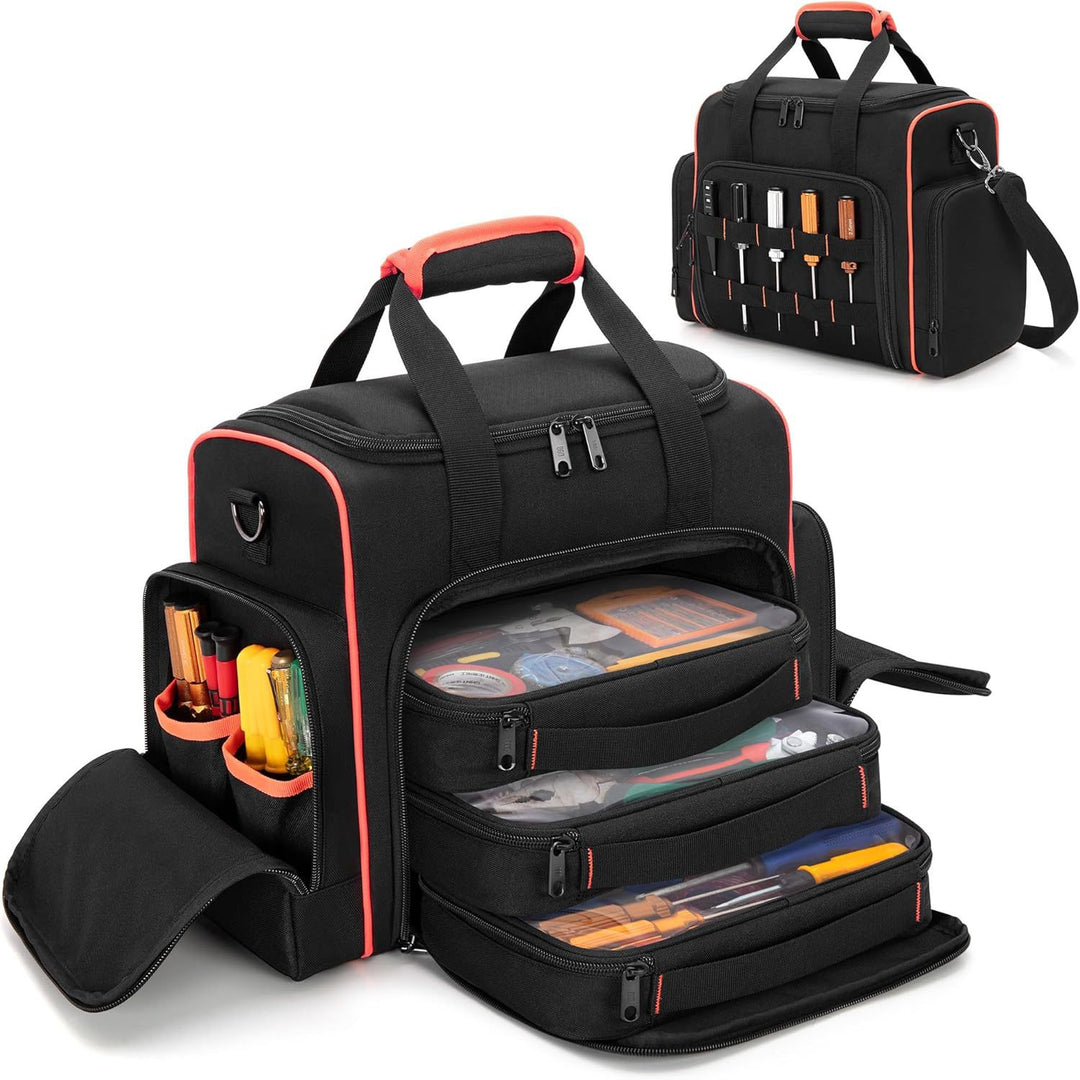 Multifunctional Tool Bag with Transparent Compartments Bowlift