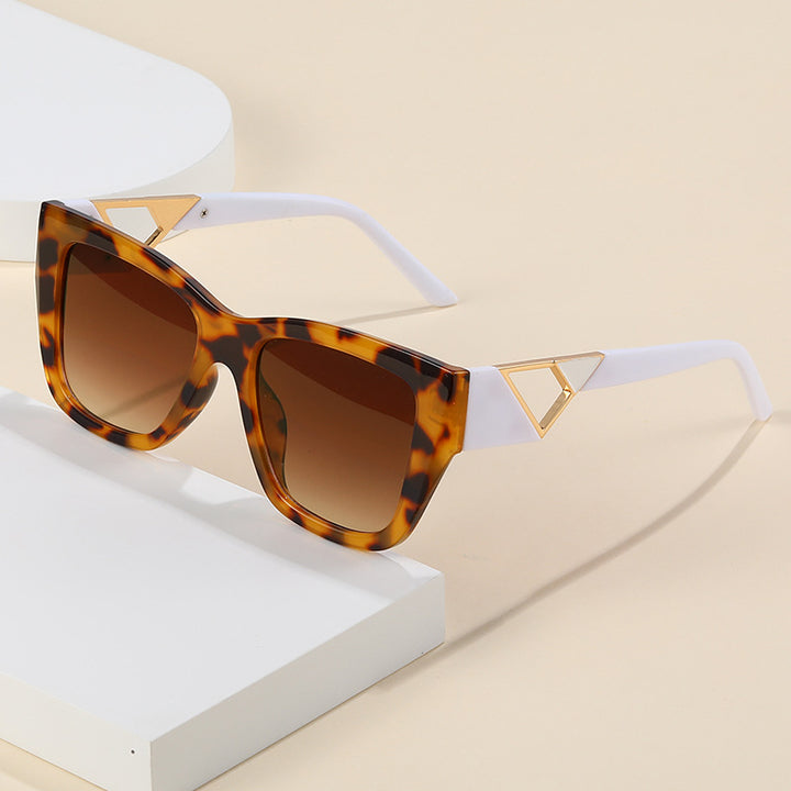 Women's Oversized Sunglasses with Modern Geometric Design and Elegant Metal Accent Bowlift