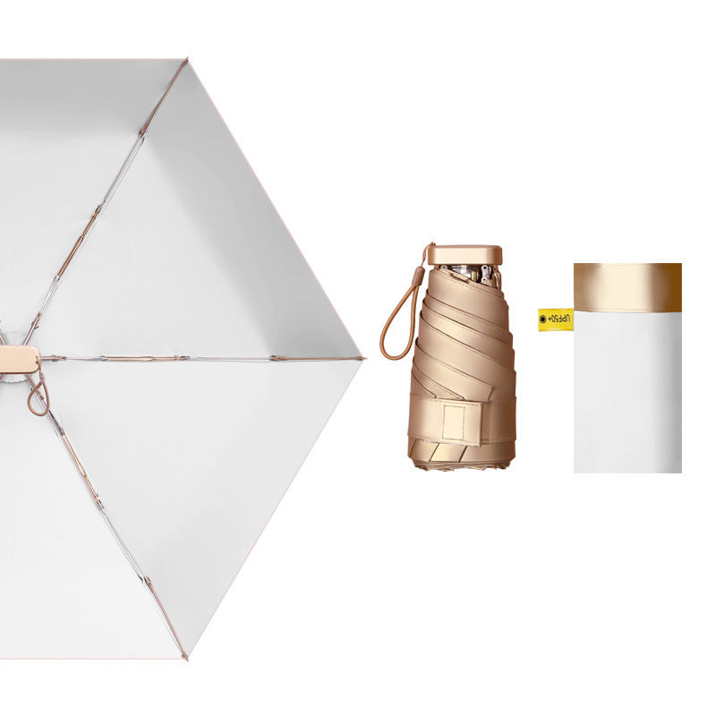 Women's practical and elegant folding umbrella with integrated drinking bottle Bowlift
