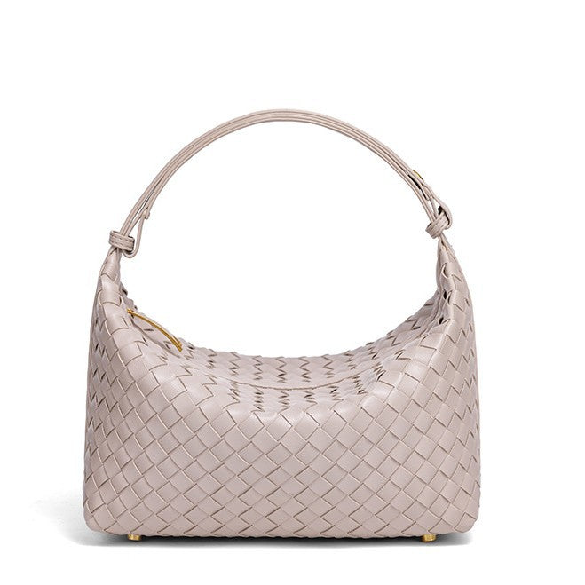 Woven Leather Handbag Bowlift