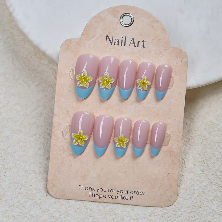 Floral-Designed Press-On Nail Set Bowlift