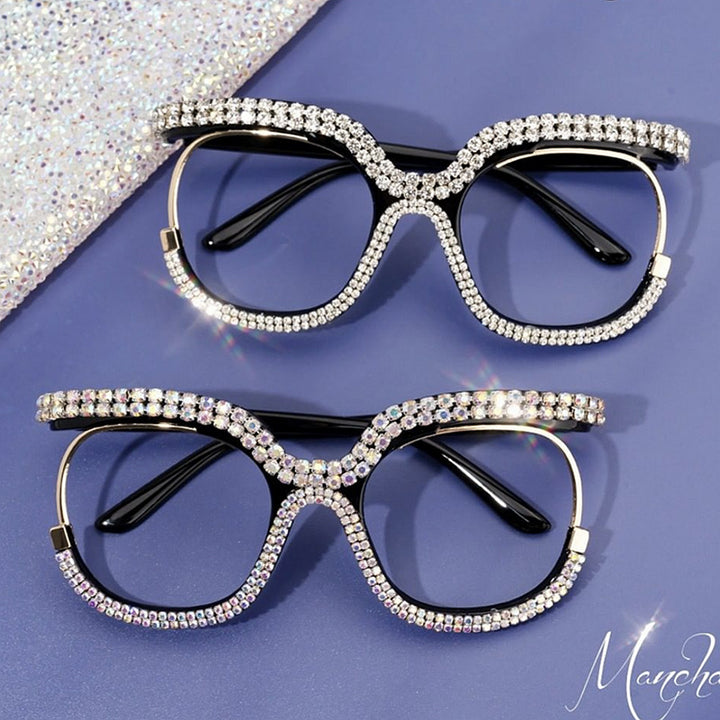 Ladies Glamorous Designer Sunglasses with Sparkling Frame Bowlift