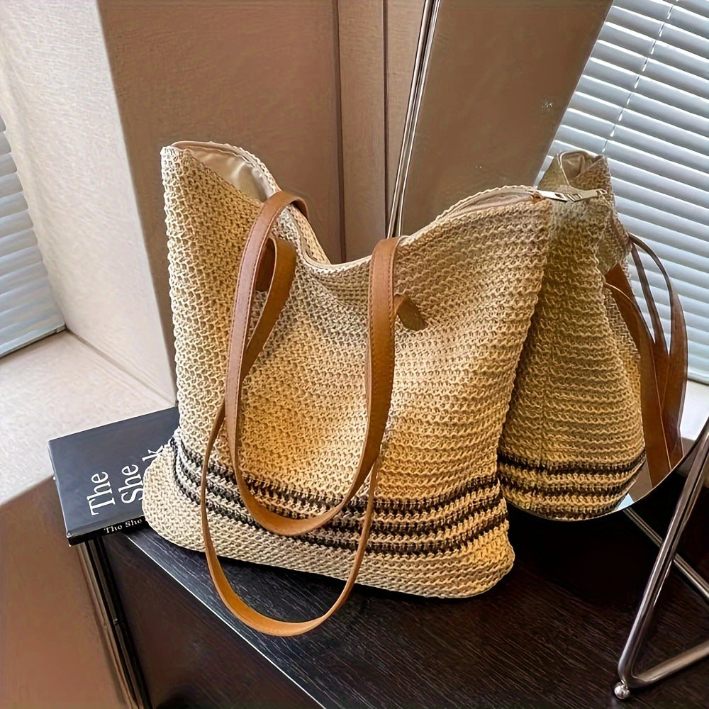 Spacious fabric tote bag with leather handles Bowlift