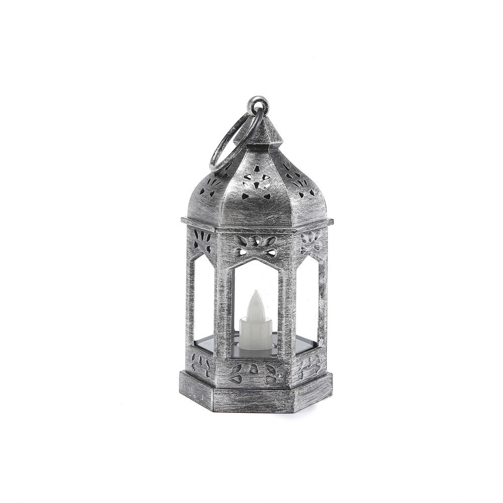 Moroccan Style Hexagonal Metal LED Lantern Bowlift