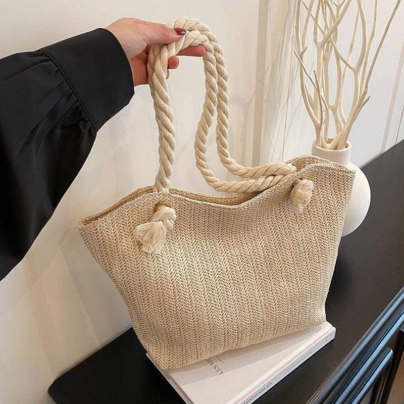 Chic Handwoven Beach Tote Bag Bowlift