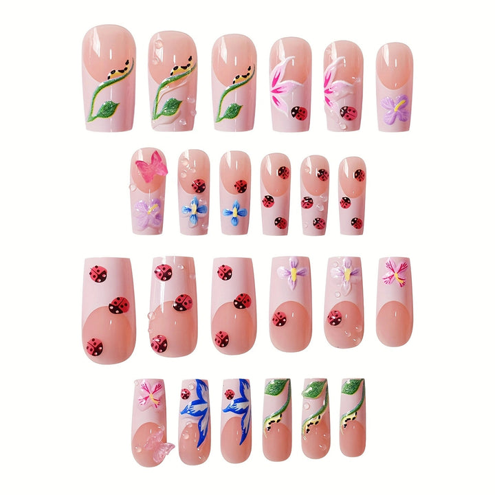 Floral Art Press-On Nails Bowlift