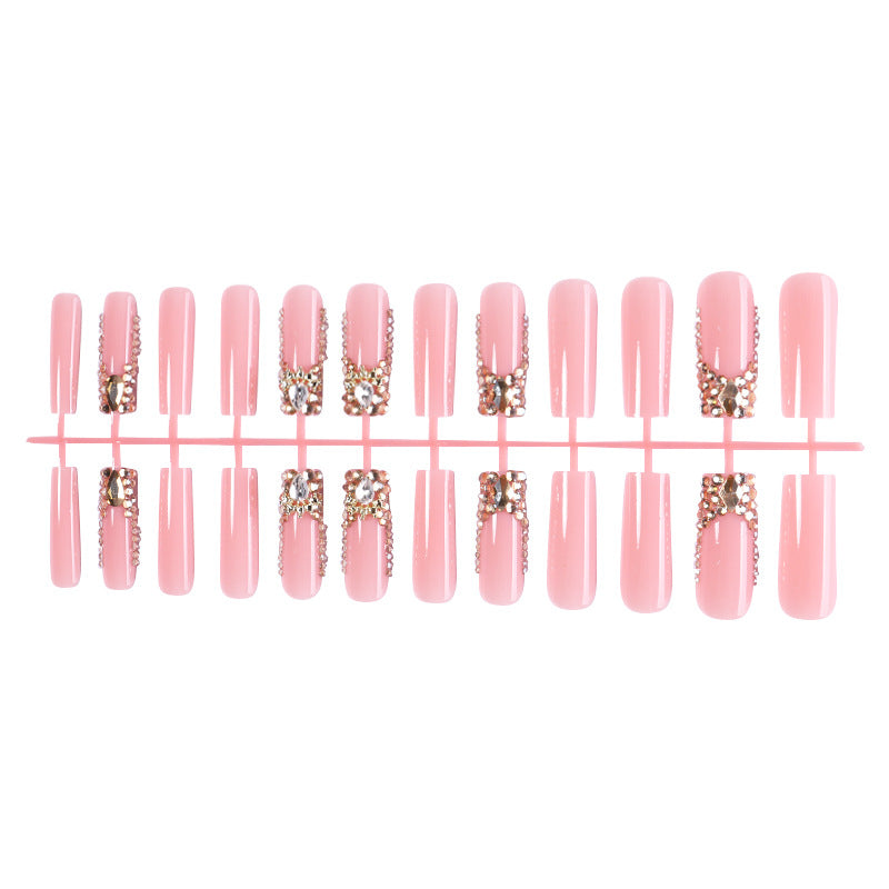Glamorous Rhinestone-Embellished Press-On Nail Set Bowlift