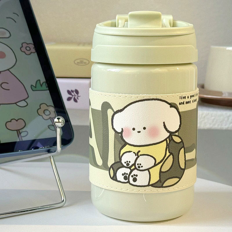 Women's Insulated Water Bottle with Cute Animal Design Bowlift