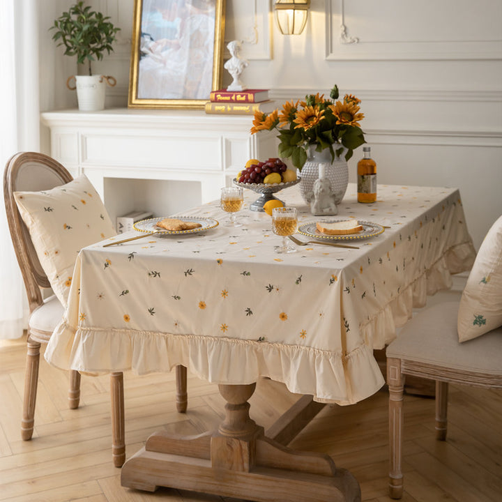 Floral Embroidered Table Cover