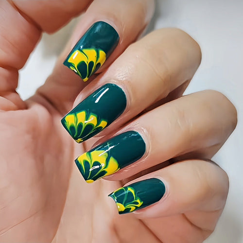 Artistic Marble Effect Nail Art Extensions Bowlift