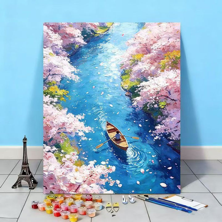 Scenic Cherry Blossom Landscape Painting Kit Bowlift
