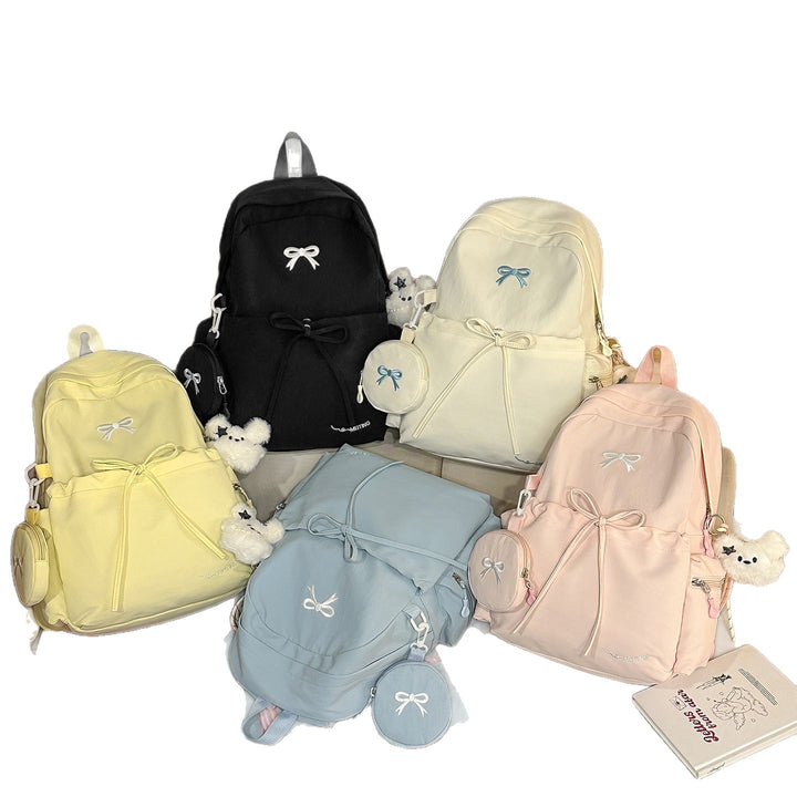 Backpack with Cute Appliqués and Multifunctional Design Bowlift