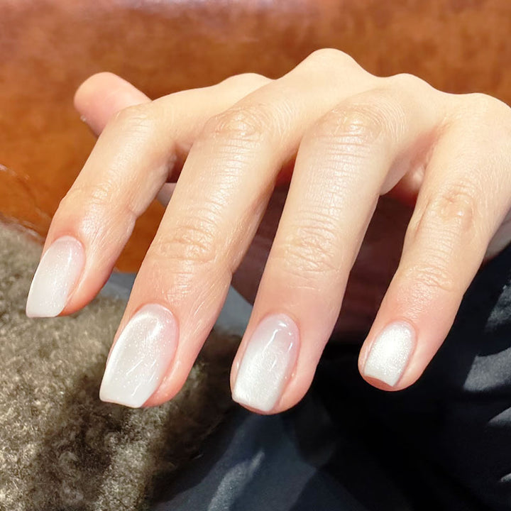 Elegant French Tip Press-On Nail Set Bowlift