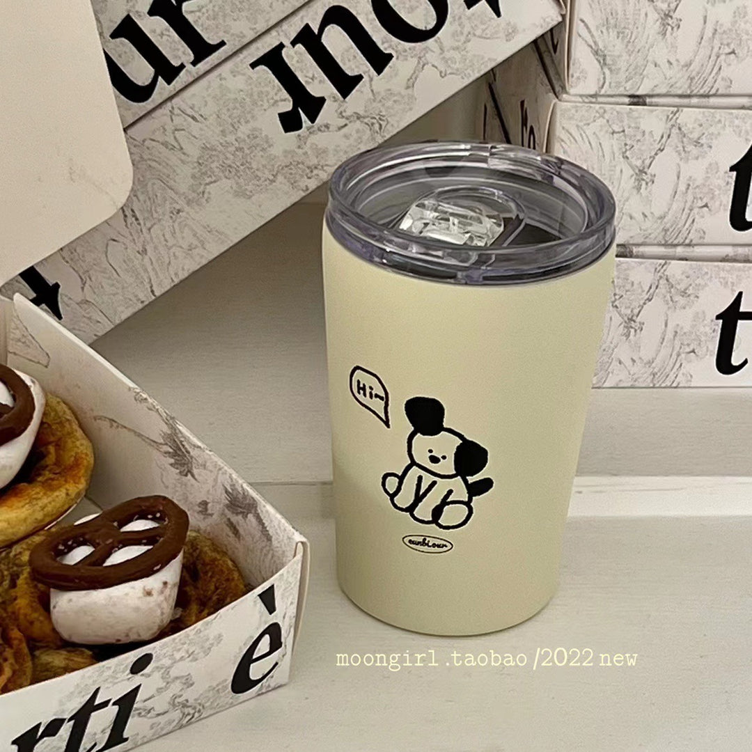Women's insulated cup with cute dog design Bowlift