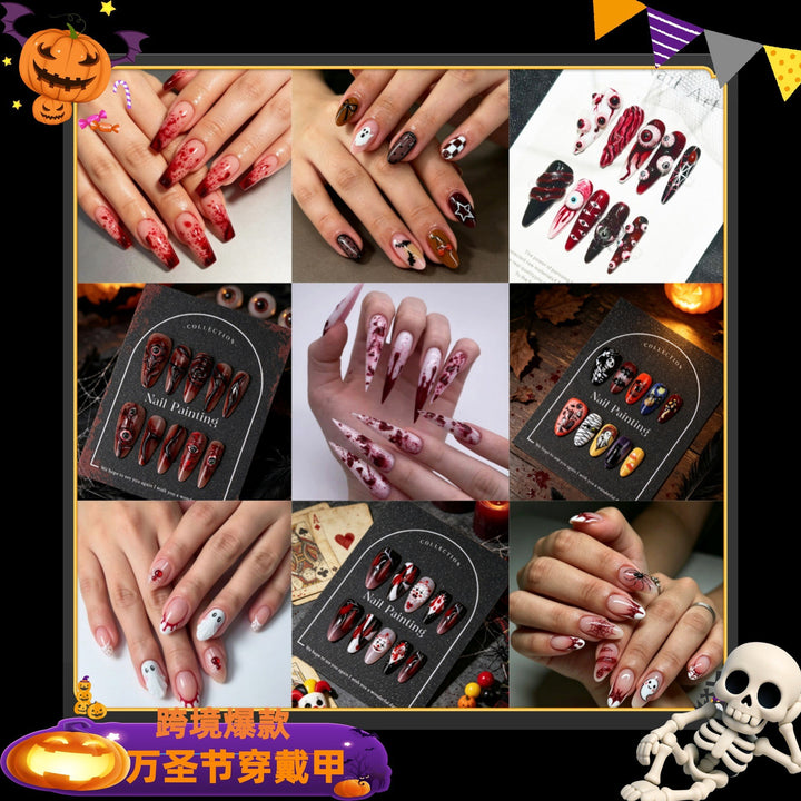 Halloween-Themed Press-On Nail Art Set Bowlift
