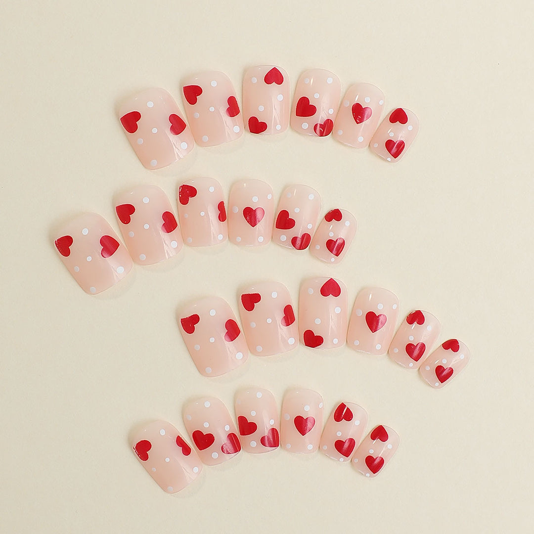 Artistic Heart Embellished Press-On Nails Bowlift