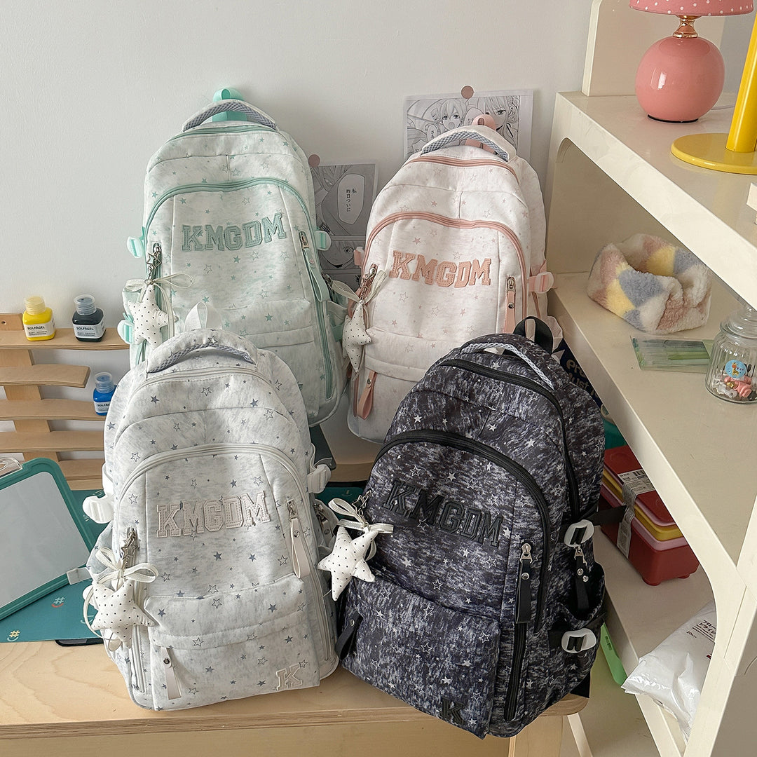 Versatile Star-Patterned School Backpack Bowlift