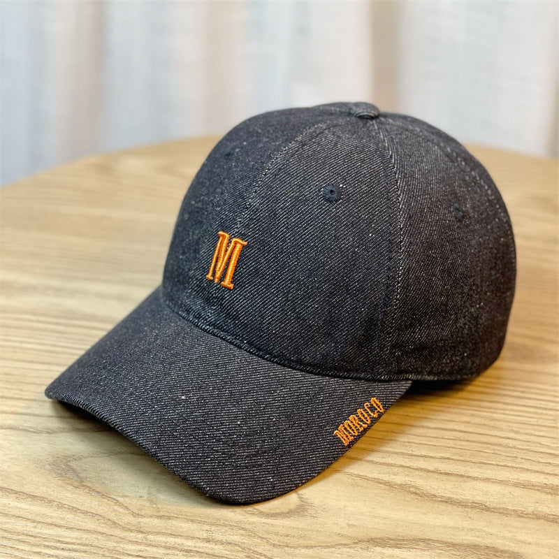 Men's Embroidered Denim Baseball Cap Bowlift