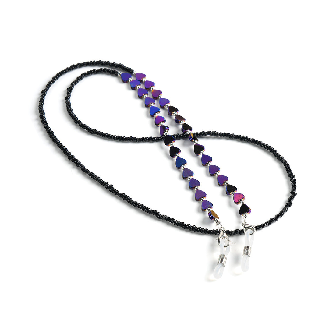 Heart-Shaped Beaded Eyewear Chain Bowlift