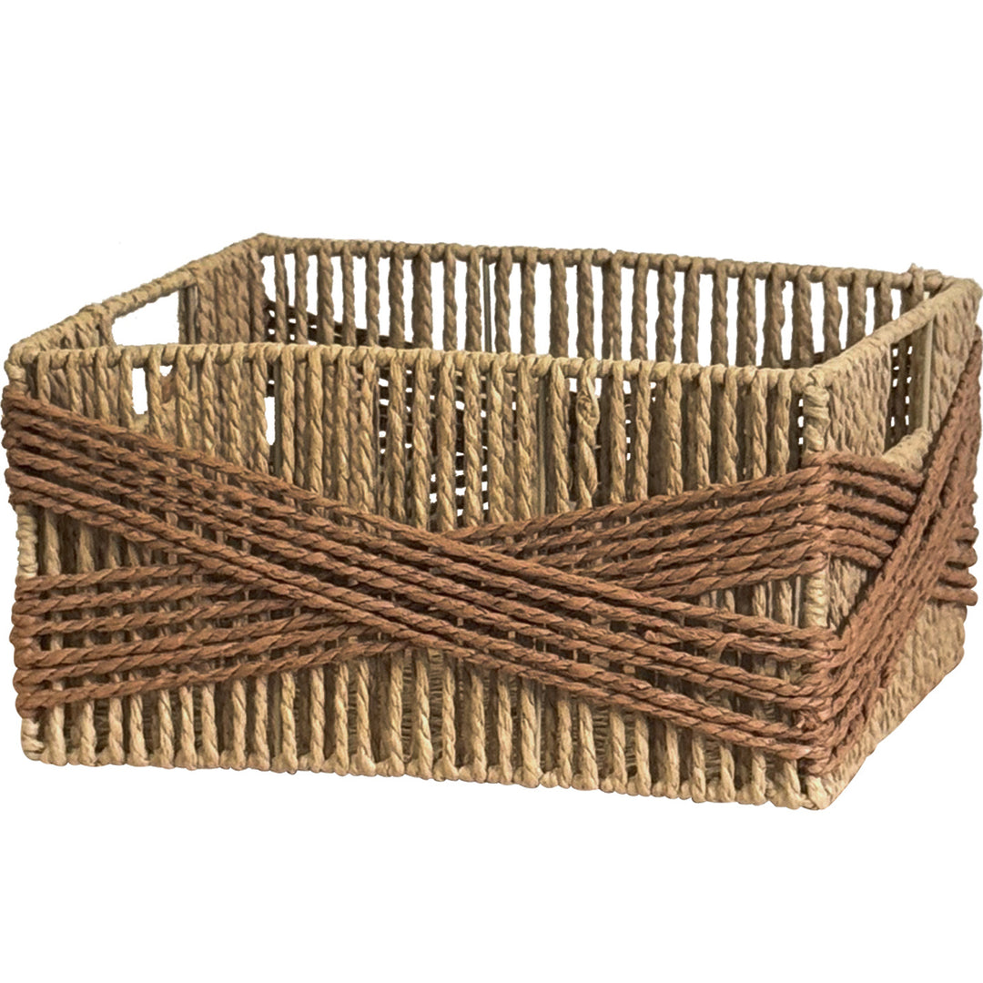 Handcrafted storage basket with decorative weave Bowlift