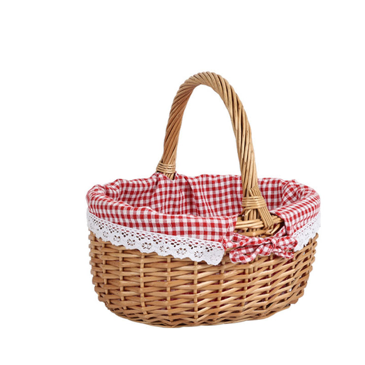 Ladies stylish storage basket with decorative fabric trim Bowlift