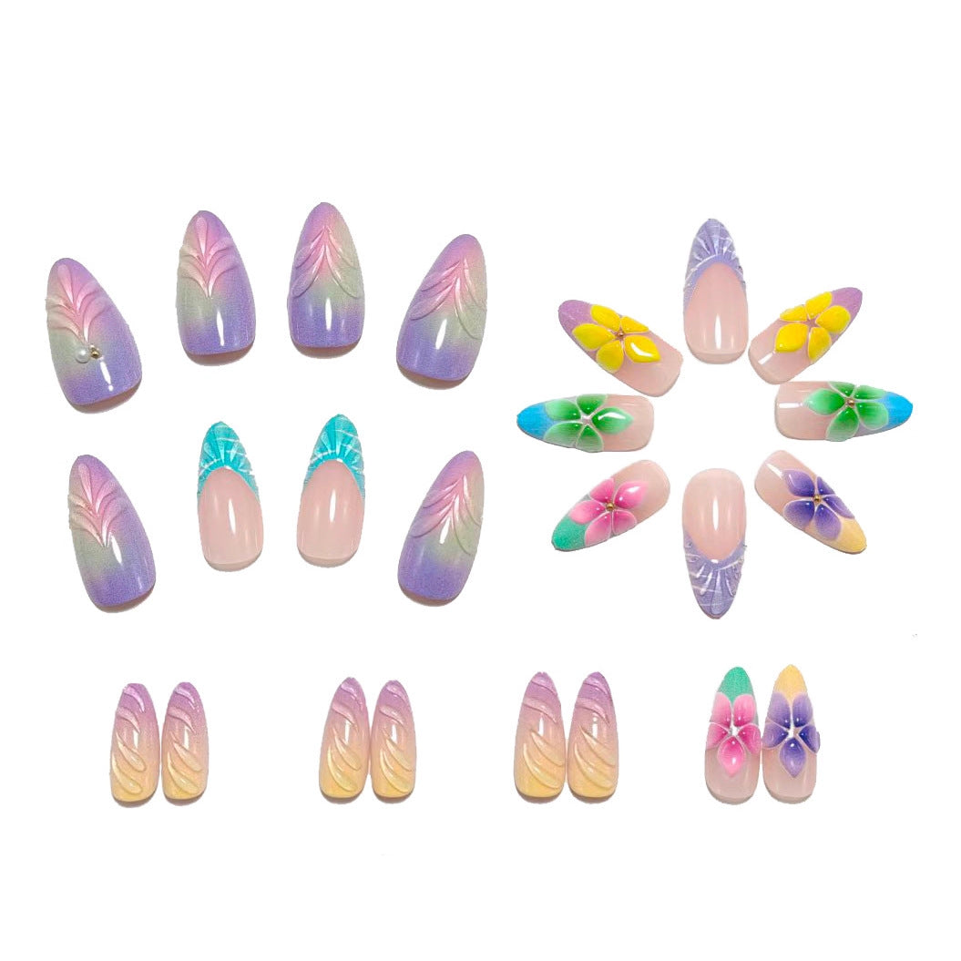 Artificial nails with striking 3D flower design Bowlift