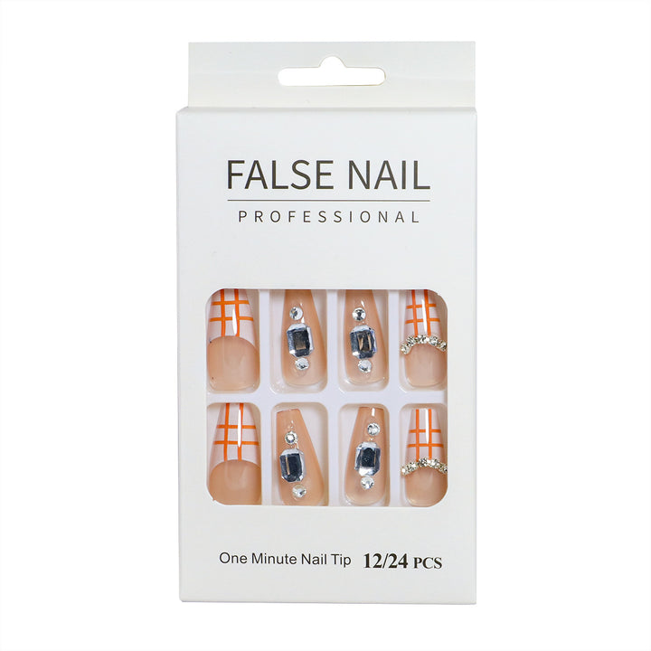 Decorative Press-On Nail Set with 3D Accents Bowlift
