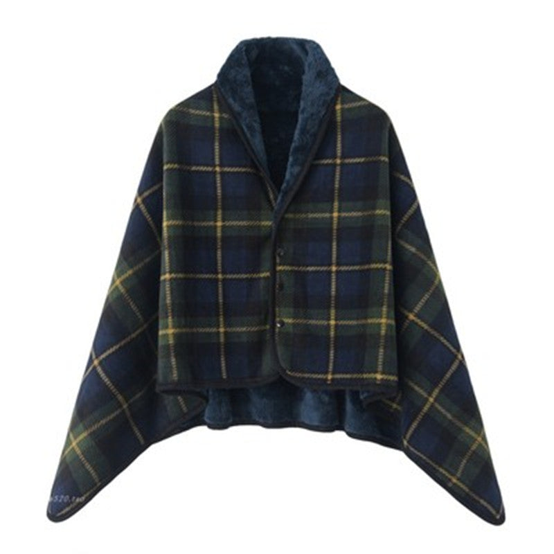 Women Comfortable Throw Blanket with Checkered Pattern Bowlift