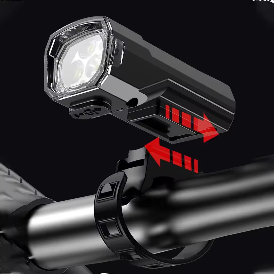 Rechargeable USB Bicycle Front Light with Triple-LED High-Intensity Waterproof Mount Bowlift