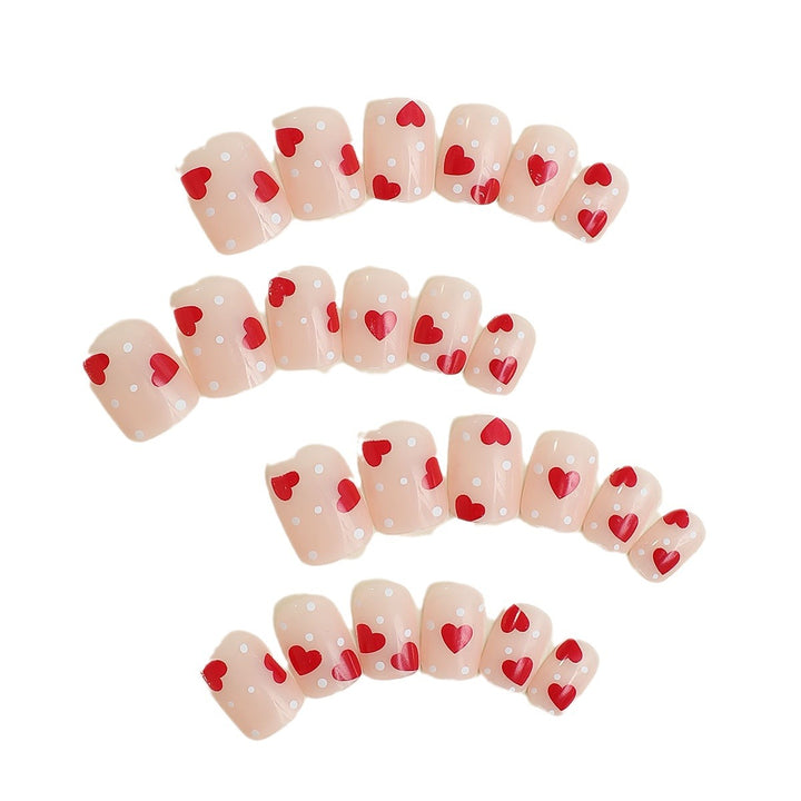 Artistic Heart Embellished Press-On Nails Bowlift