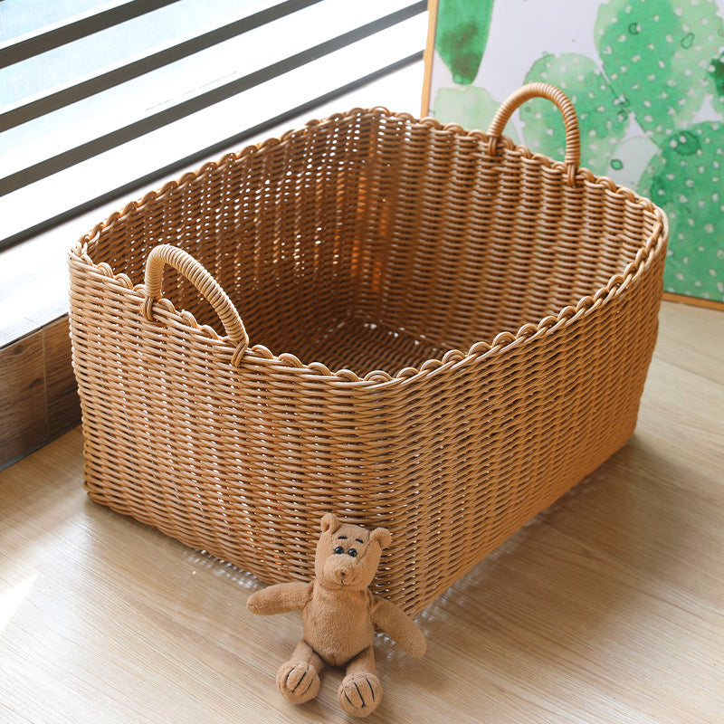 Unisex Braided Storage Basket with Practical Handle Bowlift