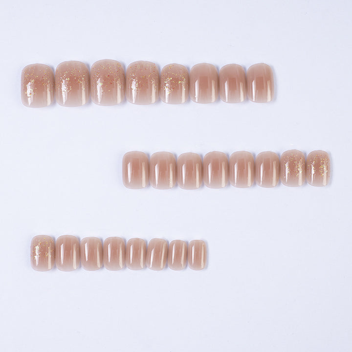 Elegant artificial nails with delicate glitter effect Bowlift