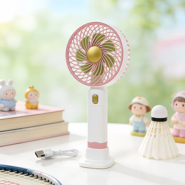 Women Portable Mini Hand Fan with USB Charging Function and Multiple Speed Levels Bowlift
