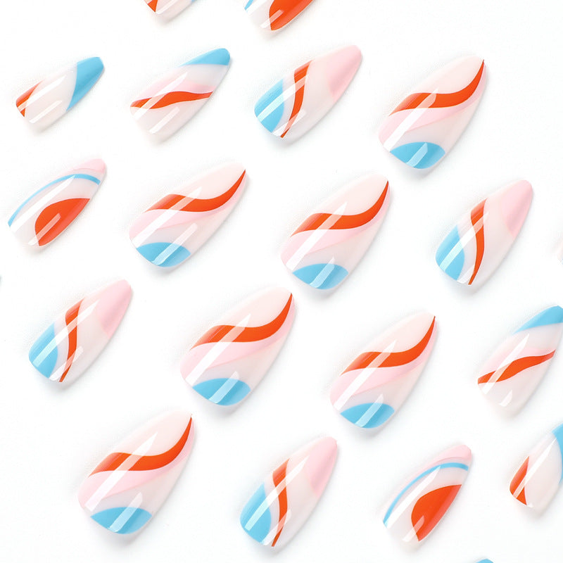 Creative Nail Art with Wave Pattern Bowlift