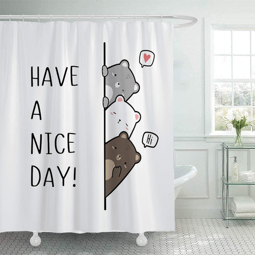 Playful Bear-Themed Shower Curtain Bowlift