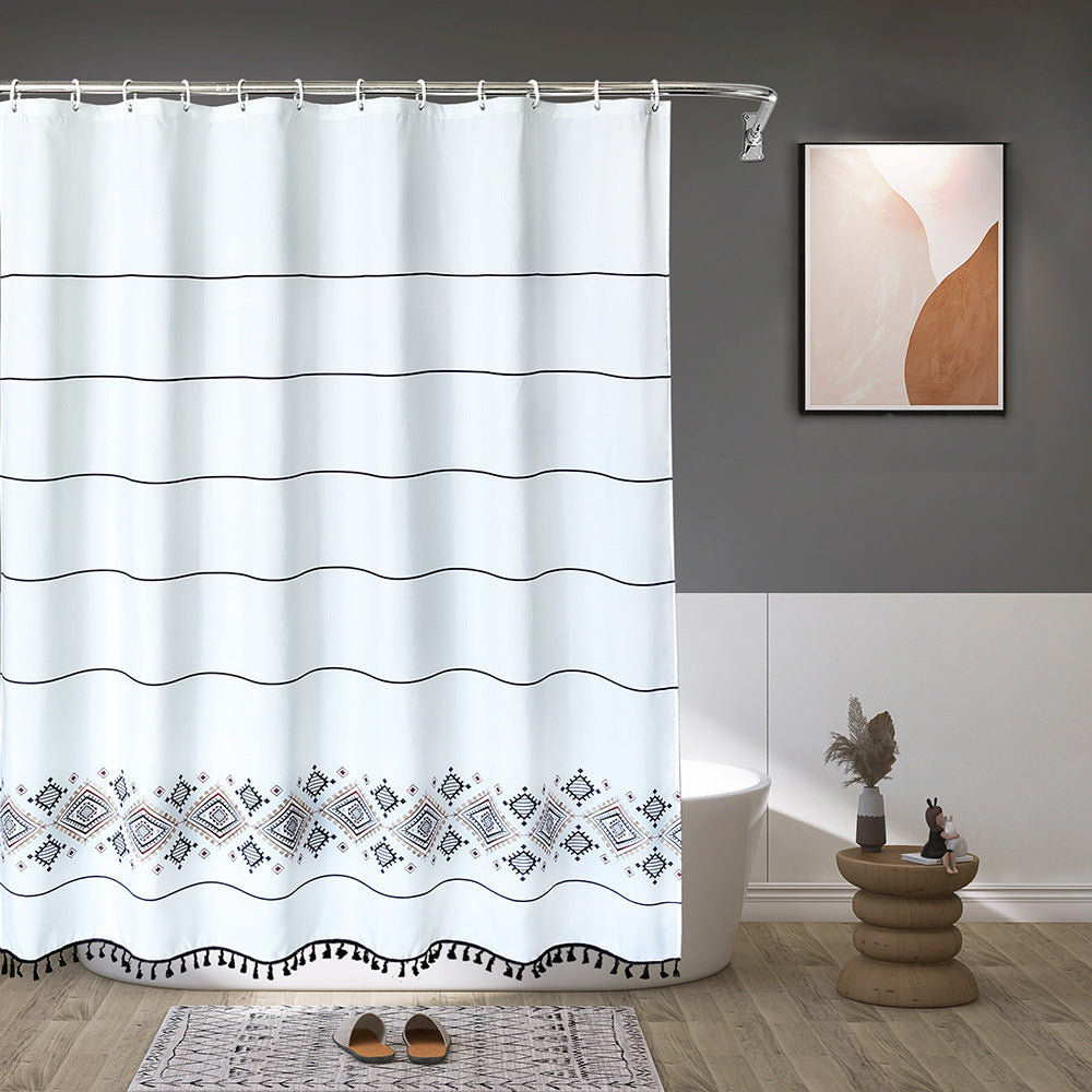 Artistic Patterned Shower Curtain Bowlift