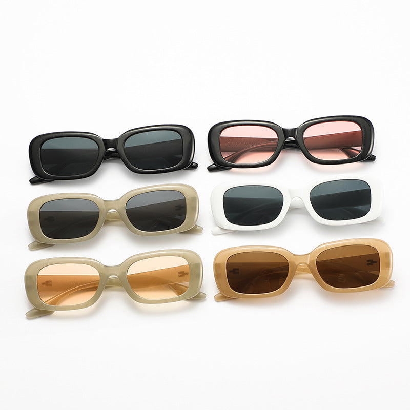 Women's fashionable square sunglasses with wide frame and UV protection Bowlift