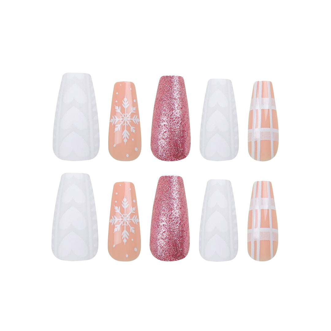 Artful Nail Extensions with Festive Glitter Design Bowlift