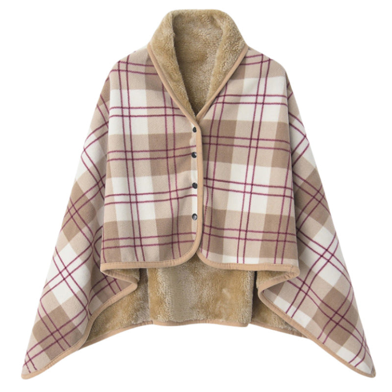 Women’s stylish hooded blanket with checkered pattern Bowlift