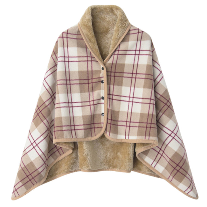 Women’s stylish hooded blanket with checkered pattern Bowlift
