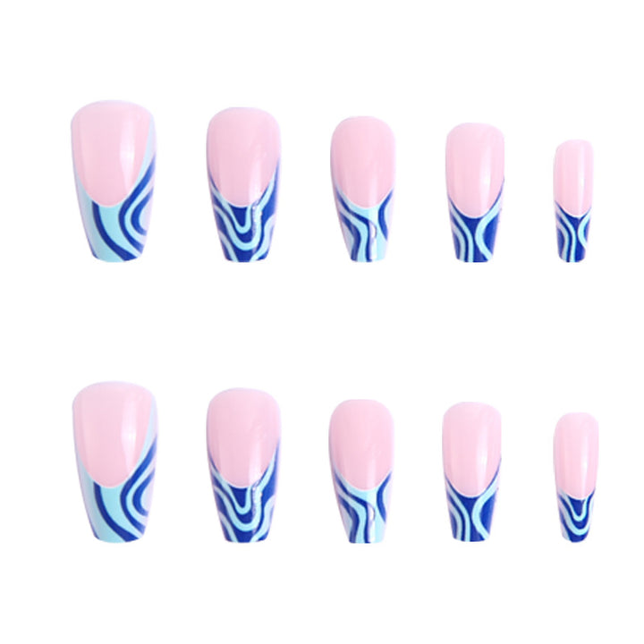 Art nails with wave pattern Bowlift