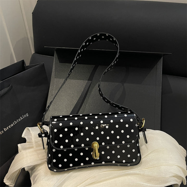Polka Dot Patent Leather Crossbody Bag