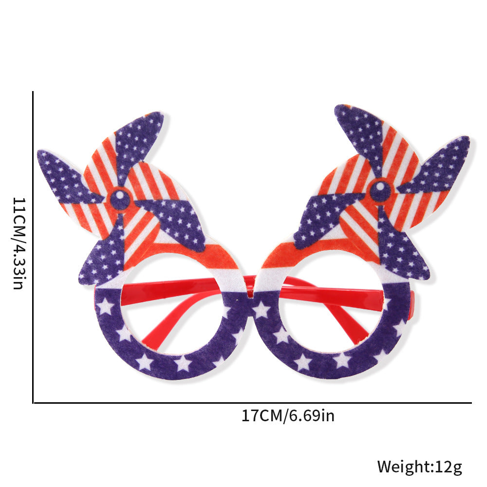 Unisex nan novelty hand-shaped patriotic party eye glasses with finger-frame design Bowlift