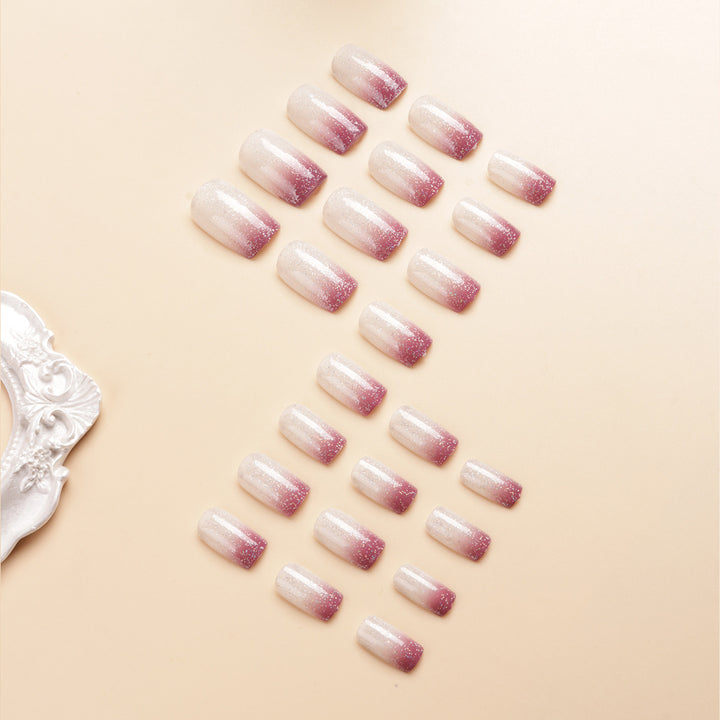 Ombre Glitter Acrylic Nail Extensions Bowlift