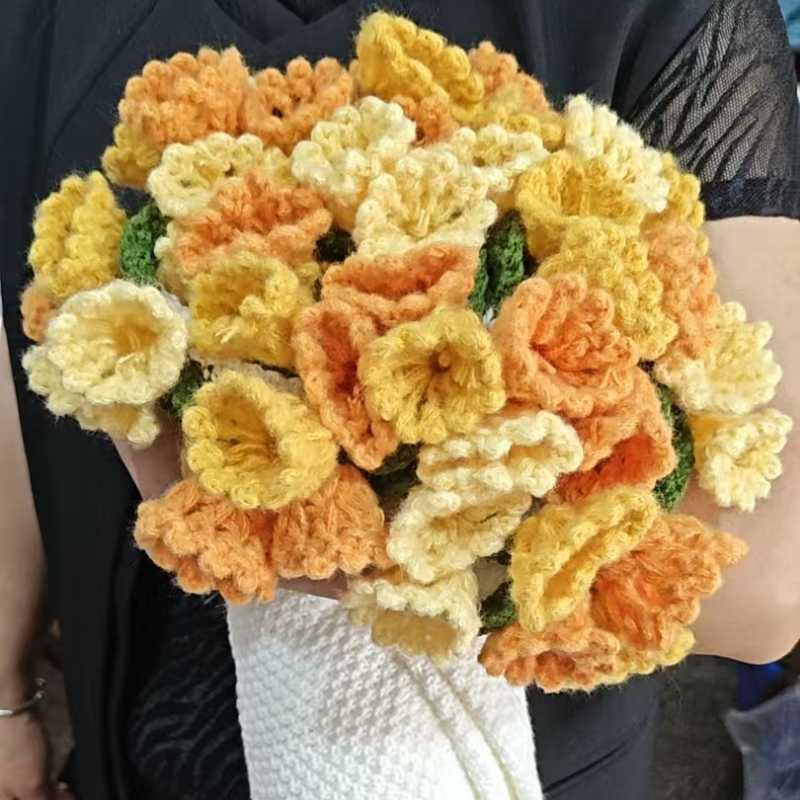 Floral Crochet Throw Blanket