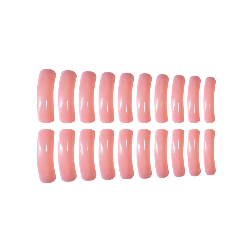 Glossy Long-Length Press-On Nail Set Bowlift