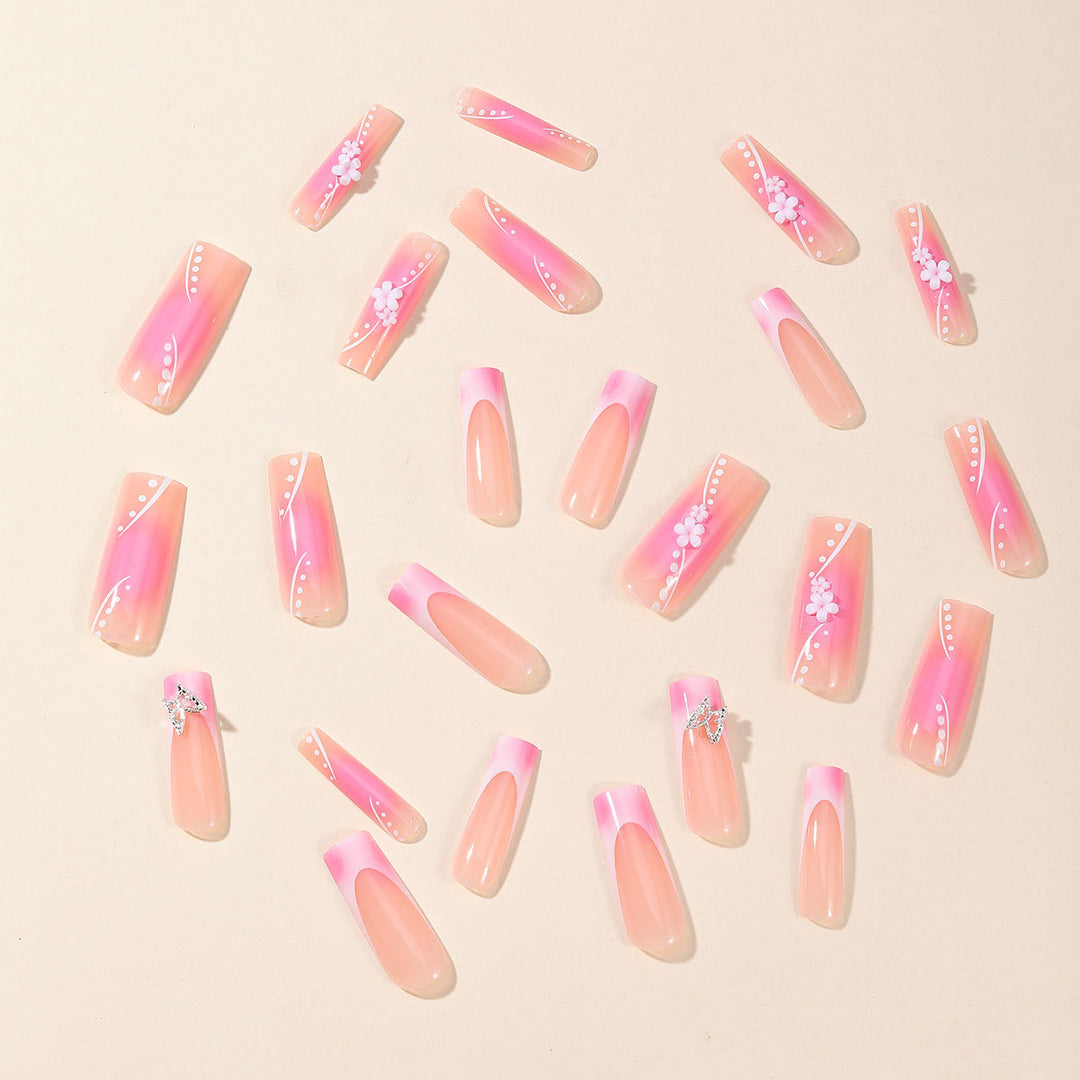 3D Floral Acrylic Nail Art Bowlift