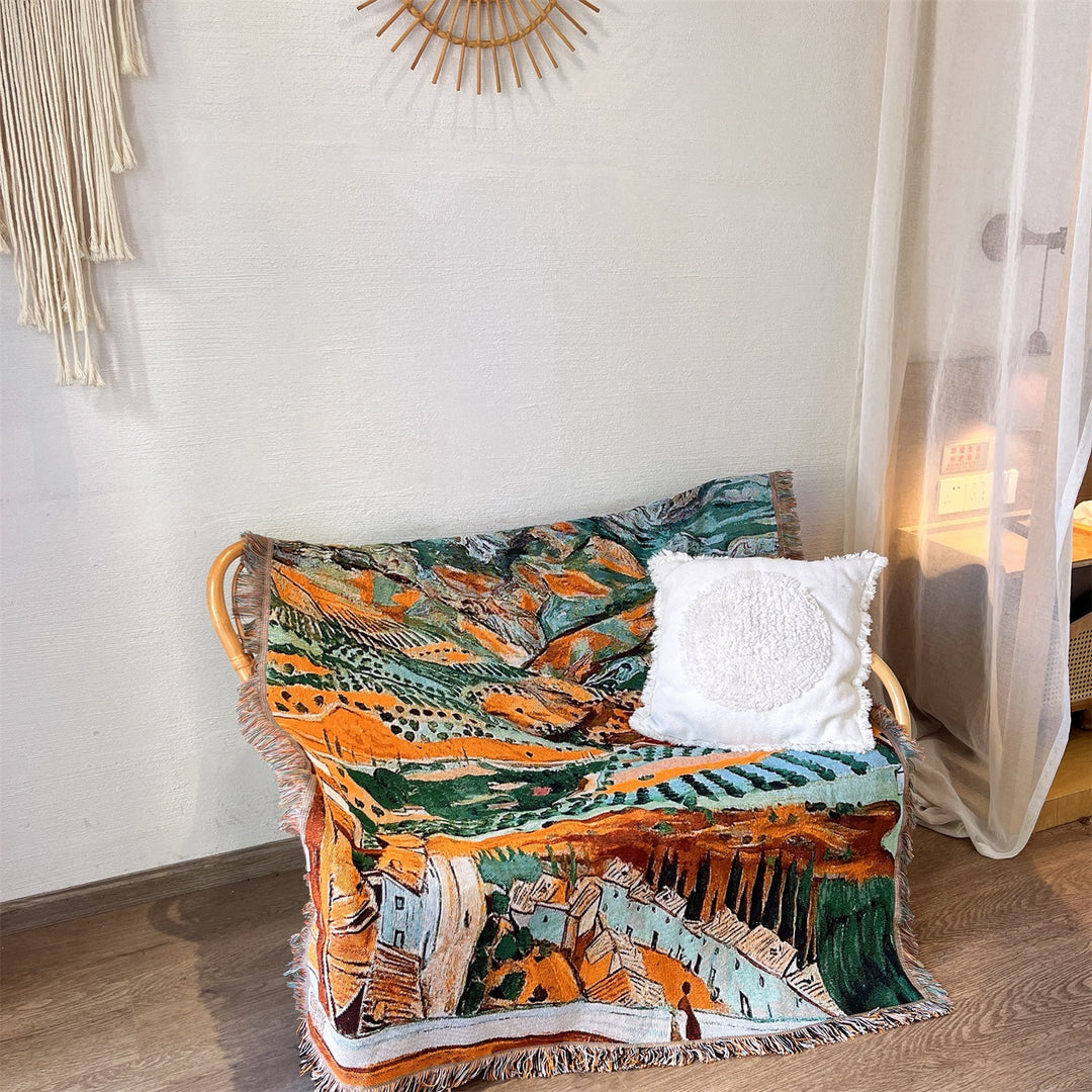 Artistic Landscape Tapestry Throw Blanket