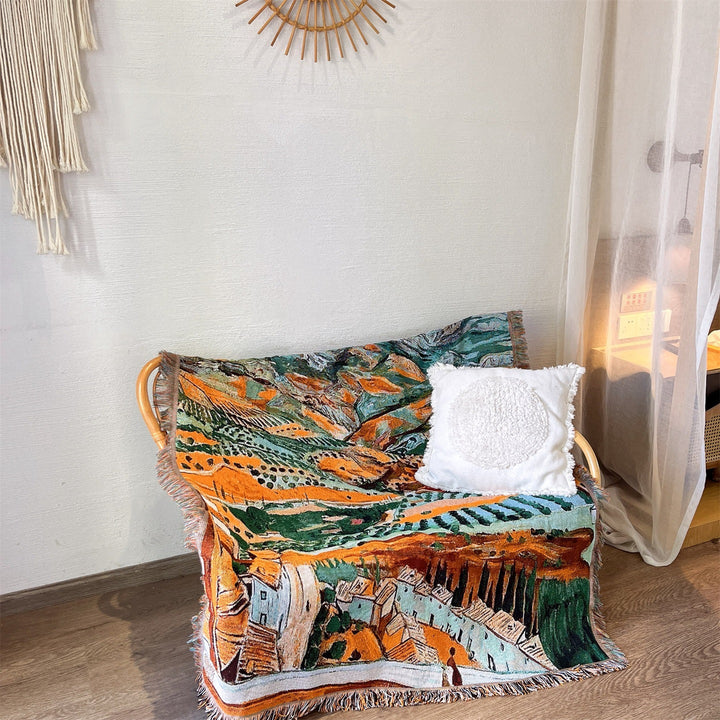 Artistic Landscape Tapestry Throw Blanket