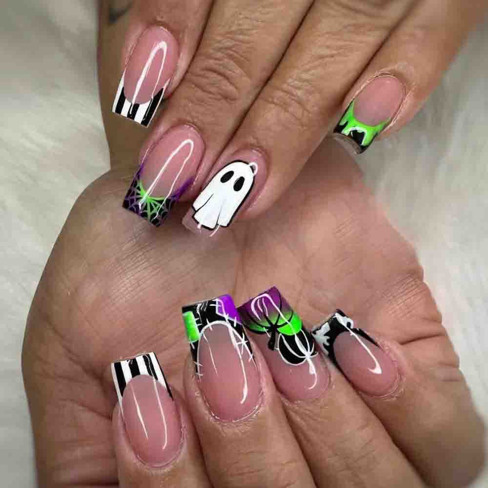 Halloween-Inspired Press-On Nail Art Bowlift